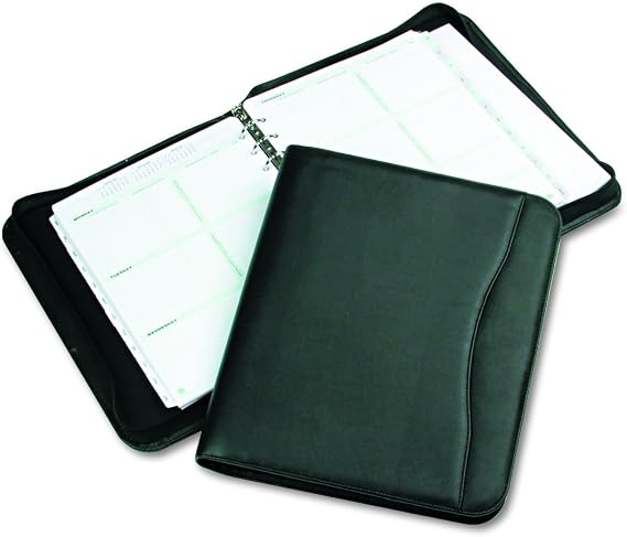 Day-Timer 82831 Avalon Simulated Leather Starter Set, 8 1/2 x 11, Black