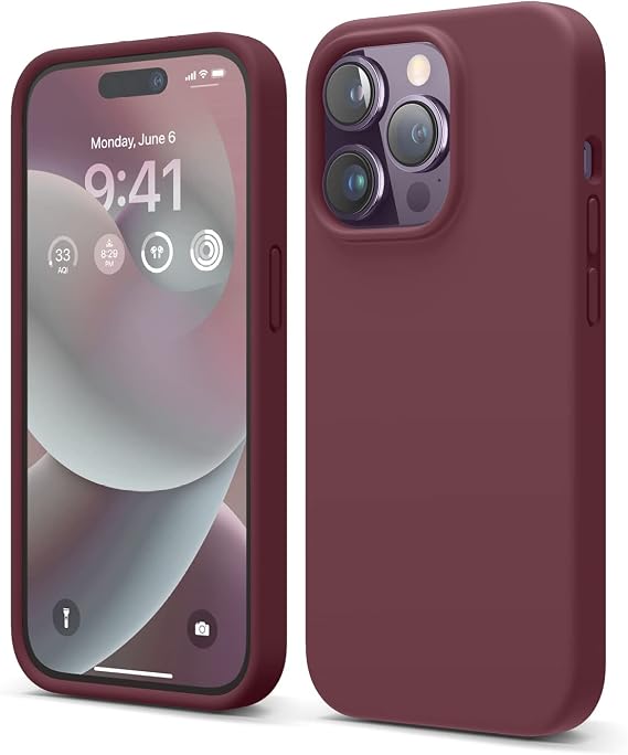 elago Premium Liquid Silicone Case for iPhone 14 Pro Burgundy