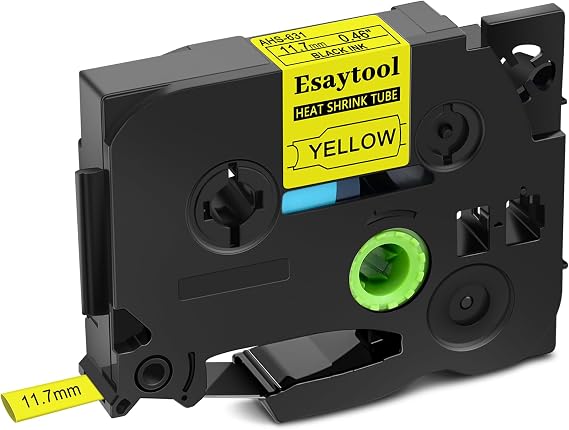 1 Pack HSE-631 HSE631 HS631 Heat Shrink Tube Cable Tubing Label Tape 11.7mm Black on Yellow 0.46inch x 4.9ft Use for Brother PT-D210 PT-D400 PT-E300 PT-E500 PT-P750WVP Label Maker Printer