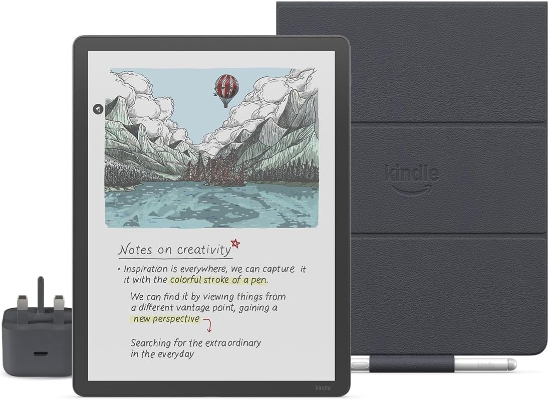 New Amazon Kindle Scribe Colorsoft 32 GB (Graphite) + Premium Pen + Premium Leather Cover (Graphite) + USB-C Charger