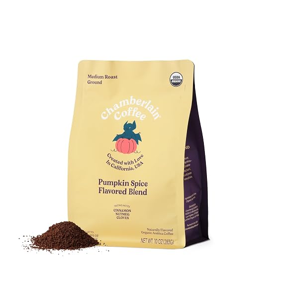 Chamberlain Coffee Ground Coffee - Pumpkin Spice Medium Roast, 10 Ounces