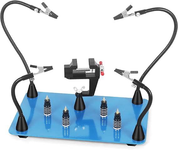 Magnetic Helping Hands Soldering, Helping Hand Tools, Third Hand with Vise Clamp, Adjustable PCB Holders, Soldering Arms, Extra Large Heavy Duty Base for Soldering Station Electronic Welding Jewelry