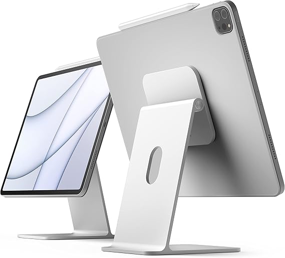 elago Premium iPad Magnetic Stand for iPad Series | iPad Pro 12.9"(5th,4th ), 11"(3rd,2nd ), Air 10.9"(5th,4th ), Mini 8.3"(6th , A17 Pro), 10.9"(10th ) [Silver]