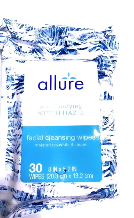 allure pore clarifying witch hazel facial cleansing wipes