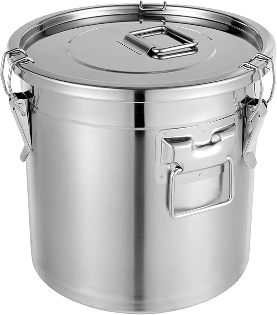 Stainless Steel Airtight Canister,21L/710 OZ Canisters Container with Lids,Rice Cereal Grain Canisters Container w/Handles for Rice,Flour (21L/710 OZ)