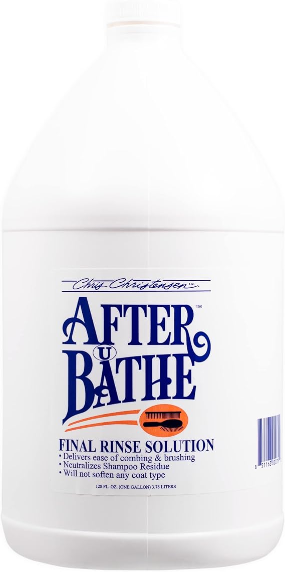 Chris Christensen After U Bathe Final Rinse Solution, Groom Like a Professional, Adds Moisture and Resilience, No Waxes/Oils, Made in the USA, 128 oz