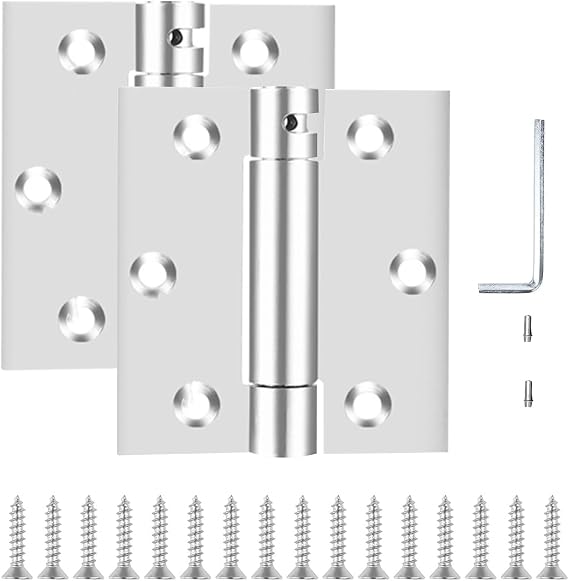 Self Closing Door Hinge, 3 inches,Auto Closing Spring Hinge with Adjustable Tension, Thickened 304 Stainless Steel Heavy Duty Door Hinges 3 inches,with Mounting Screwdriver Hardware,2 Pack