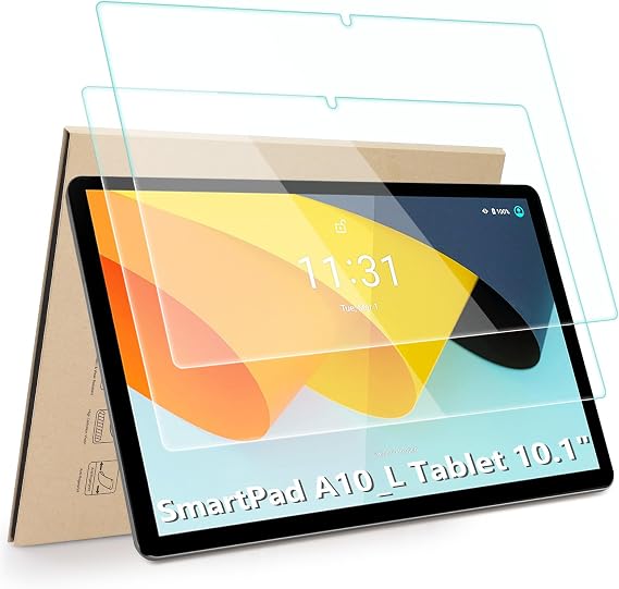 Hianjoo 2-Pack Screen Protector Compatible with BYYBUO SmartPad A10_L / Plimpton P70 Tablet 10.1 inch Tablet, [HD Clarity] [9 Hardness] [Anti-Scratch] Tempered Glass