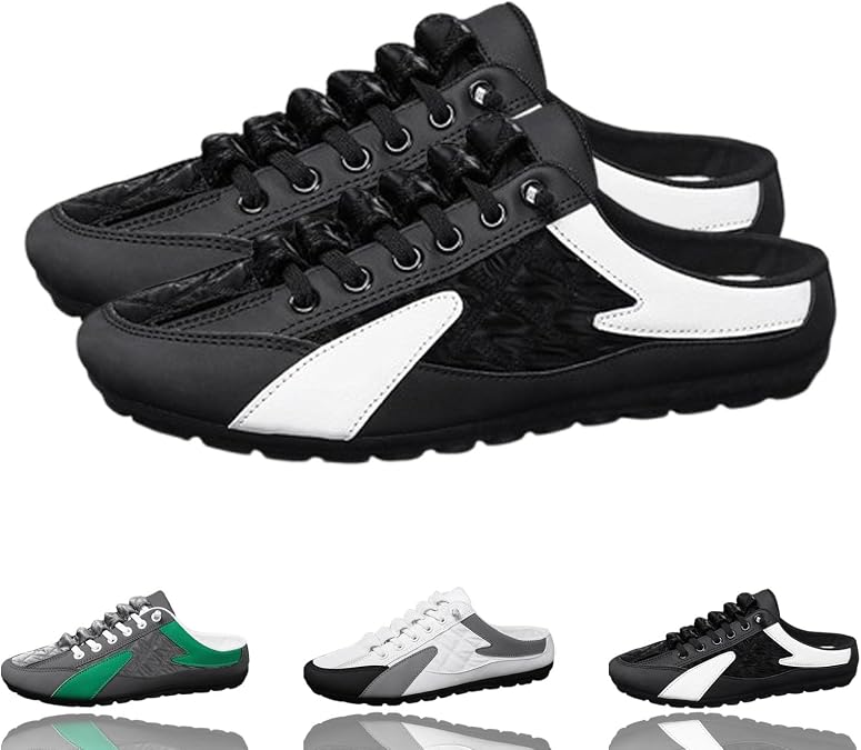 2025 New Mens Backless Slip on Shoes, Men's Lightweight Breathable Backless Sneakers, Mens Slip On Shoes for Spring Summer