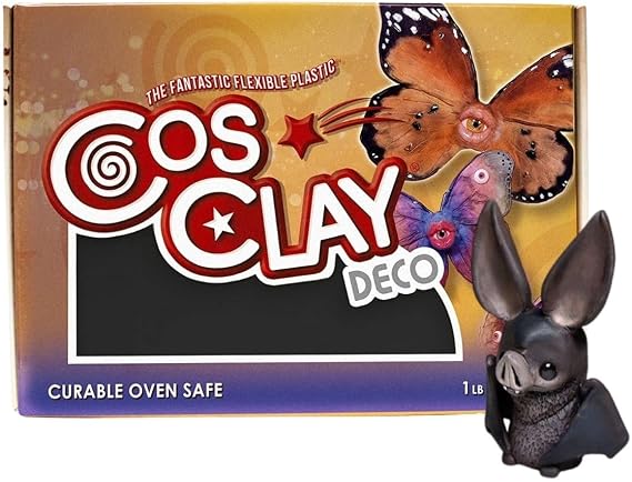 Cosclay Deco - Black - Flexible Polymer Clay (1lb)