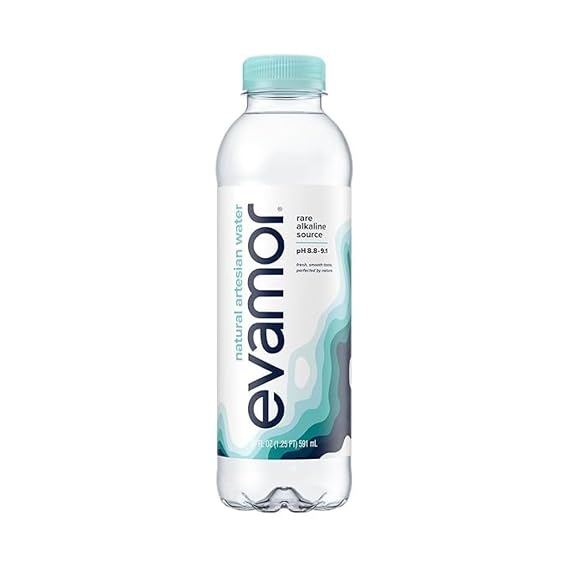 EVAMOR Artesian Bottled Water - Single Source, Naturally Alkaline  of Electrolytes for Hydration and Health, 20 Fl. Oz. Bottles (Pack of 48)