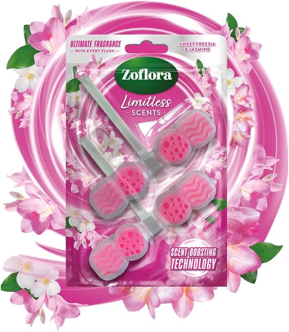 Zoflora Freesia & Jasmine Rim Blocks Toilet Freshener, 2 x 131g, Pack of 13