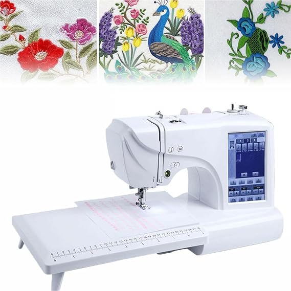 Automatic Embroidery Machine Electric Sewing Machine, 4" X 9.2" Embroidery Area, 158 Built-In Embroidery Designs, 7" Touch
