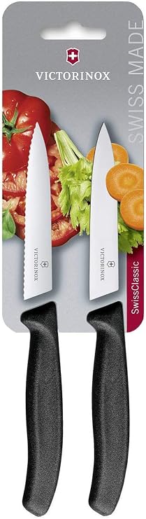 Victorinox mutfak bıçağı Swiss Classic bıçağı 1 dalga Plus 1 normal Siyah blister Uzunluk: 10 cm, 6.7793.b