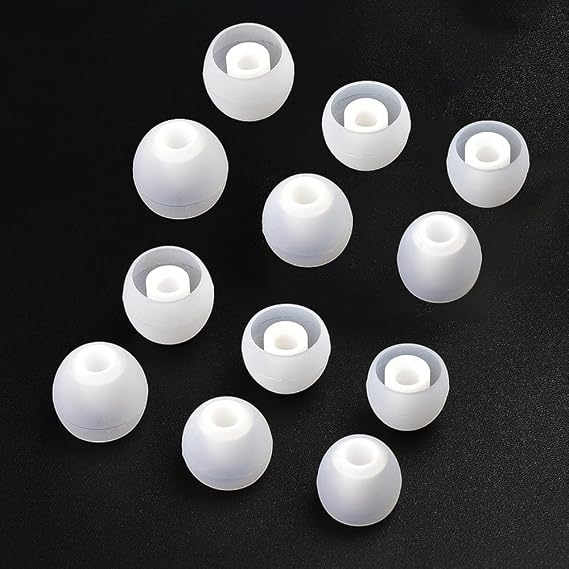 Replacement Silicone Eartips Earbuds Ear Tips Compatible with Senso, Zeus, Otium, Hussar, Sony MDR, Tozo, Mpow Headphones & Earphones (Medium - 3 Pairs)