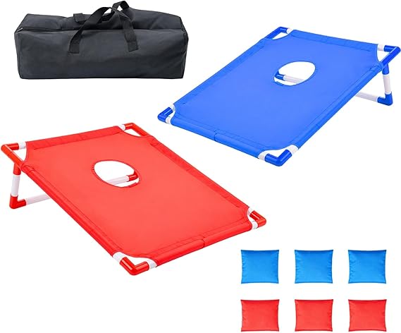 LN Cozy CORNE Cornhole Game Set, Portable Bean Bag Toss Game with 6 Bean Bags & Carry Bag, Waterproof PVC Frame Outdoor Party Games, Indoor/Backyard/Lawn/Beach Toys