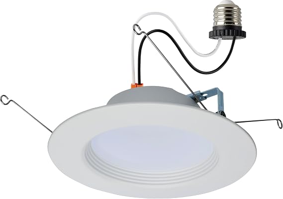 Satco S11825R1, 5-6" LED Retrofit Downlight, Round, White, Indoor Downlight | 1200 lumens, 5 CCT selectable, 90 CRI, Dimmable, Energy Star certified