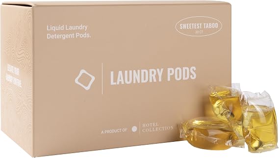 Hotel Collection Laundry Pods Sweetest Taboo Scent, 30 Count White Woods, Pomegranate, and Peony Luxury Laundry Detergent Pods