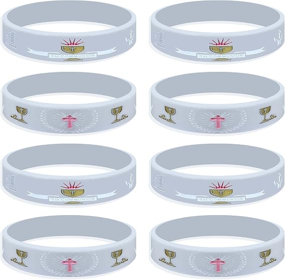 Wristband Party Favors (First Communion Pink, Adults)