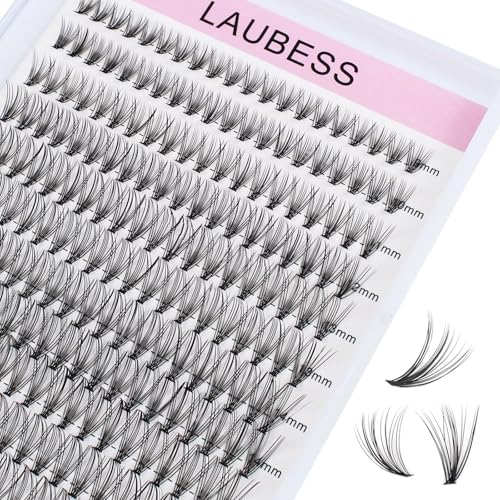 Lash Clusters Extensions 240pcs 20D DIY Eyelash Extension Long Individual Lashes Natural Look Faux Mink Cluster Lashes D Curl Mixed Length 20D-0.10D-9-16mm