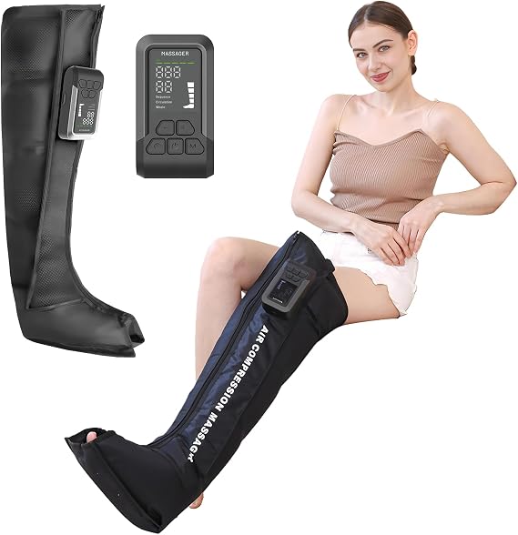 mono Wireless Recovery Boot, Single Compression Boots for Muscle Recovery and Blood Circulation, Pressure Wave Therapy (Sport/Regeneration/Lymphatic Drainage) (XL Leg Circumference <70 cm)