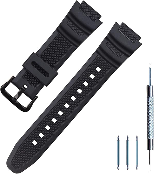 Lijinlan Men's Resin Replacement Watch Band for Casio AE-1000W AE-1200 AE-1300 AEQ-110W AQ-S800W MRW-200H SGW-300H SGW-400H W-216H W-218H Waterproof Watch Strap