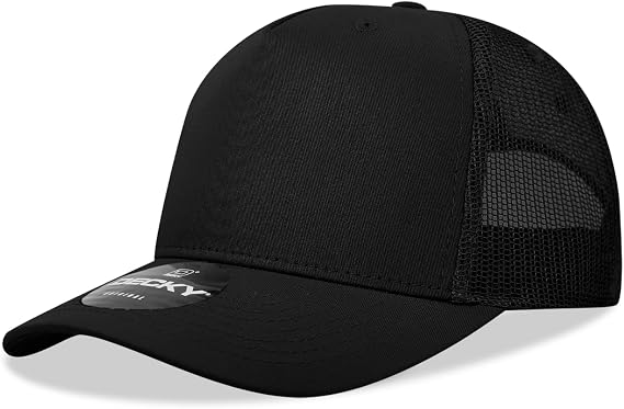 DECKY 5 Panel Mid Profile Structured Cotton Blend Trucker