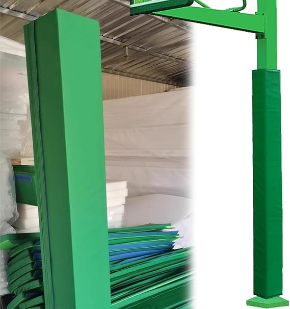 Square Protective Pads for Basketball Hoop Columns/Metal Pole/Garage Pillar/Lamp Post, Green Pole Pad, Anti-Crash Cushioning Pole Padding Wrap Around