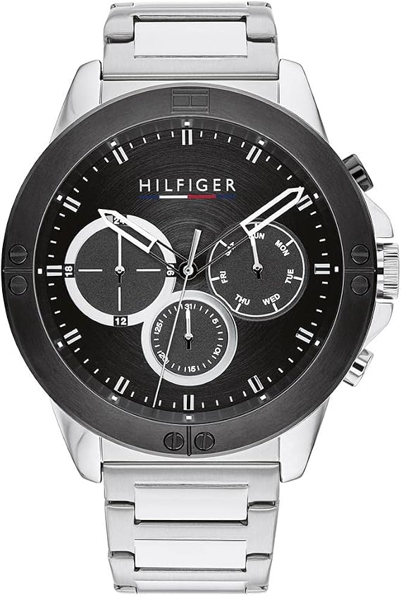 Tommy Hilfiger Men's Quartz Multifunction Stainless Steel and Link Bracelet Watch, Color: Silver (Model: 1791890)