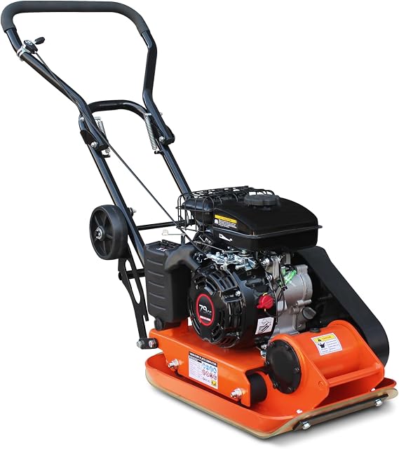 Plate Compactor, 79CC 2.8HP Gas Engine 5900 VPM 2000 lbs Compaction Force, 19.3" x 12.6" Plate, EPA/CARB Certified, Plate Compactor Tamper for Soil, Gravel, Asphalt, Driveway, Pavers Landscaping