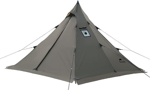 Naturehike Fire Tent 2-6 Person Thermal Warm Pyramid Indian 4-season Tent with Stove Windproof and Waterproof suitable for Winter Camping Tents for Winter Travel and Heating