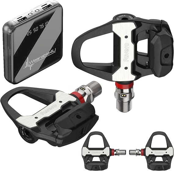 Favero Assioma PRO RS-2 Dual Side Power Meter Pedals with Wearable4U PowerBank Bundle
