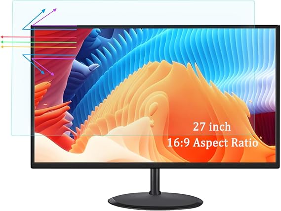 i-Tensodo 27 Inch Anti Blue Light Screen Protector for Universal 27" Aspect Ratio 16:9 Standard/Curved Monitor or Touchscreen, Blue Light Blocking & Anti Glare Screen Protection Eyes Filter