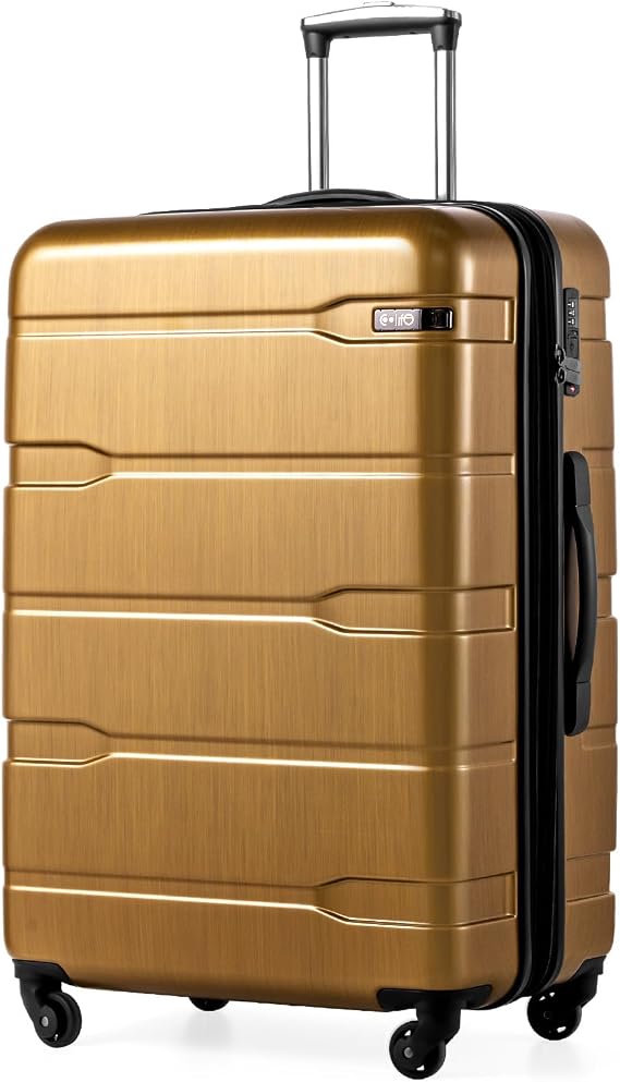 Coolife Large Checked Luggage Hardside Suitcase with Spinner Wheels, 28in