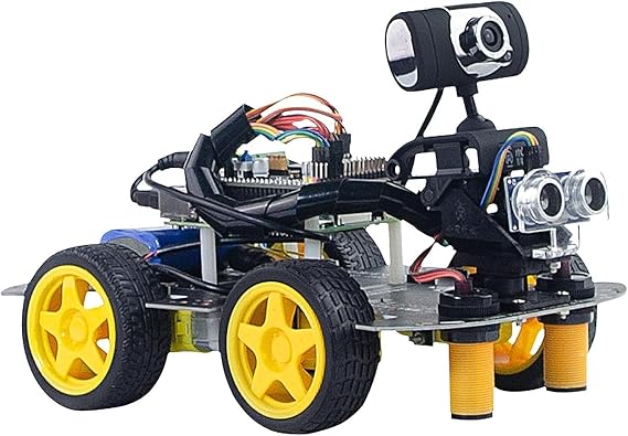 Smart Robot Car Kit for Raspberry Pi 3B+/4B, AI Starter Kit Python Programmable Electronic DIY 4WD Robot Kit for Kids Teens With Raspberry Pi 5B 4GB