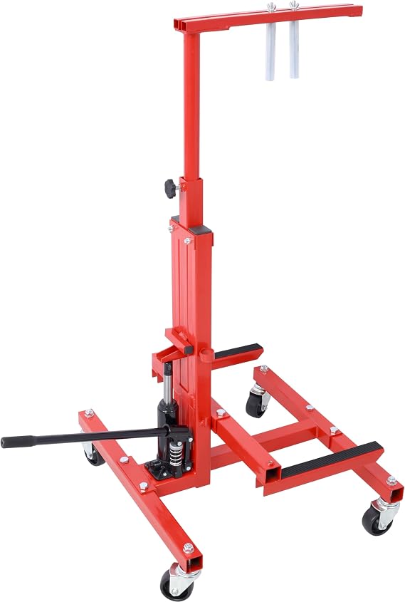 Adjustable Car Door Installer and Remover - Jack Lift Hoist Bumper Jack Stand Mobile Auto Body Door Floor Jack with LED Red