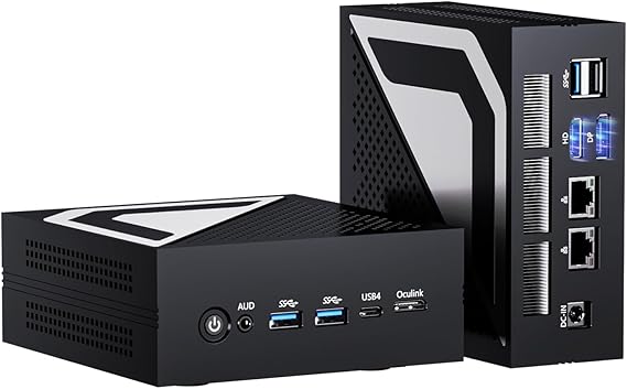 Mini PC AMD Ryzen AI 9 HX 370(12 Cores | 80 Tops | Radeon 890M), Win-11 Pro, 32G DDR5, 1T PCIE4.0 SSD Mini Gaming Desktop Computers, Dual 2.5G LAN, Oculink/USB 4.0 /Triple Display 8K/WiFi7