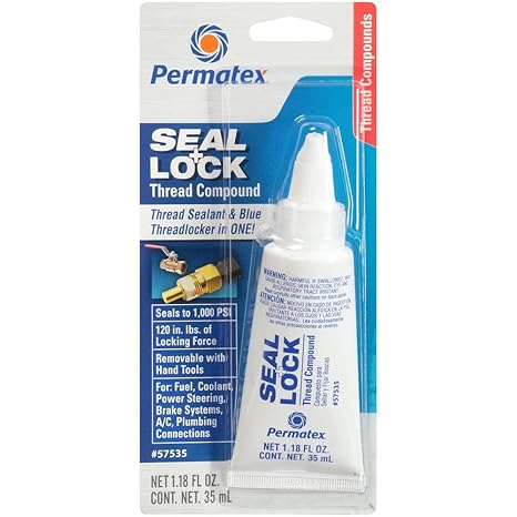 Permatex 57535 Seal and Lock Thread Compound,Thread Lock & Screw Glue for Bolts Nuts & Fasteners to Prevent Loosening & Corrosion, Removable w/Hand Tools 35 ml