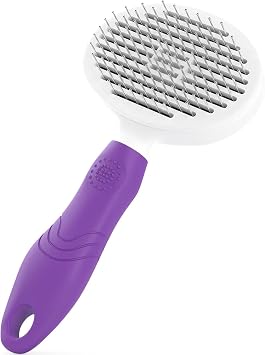 Poodlie Self Cleaning Pet Brush - Dog Brush for Shedding - Slicker Brushes for Dogs - Cat Brushes - Dog Comb for Long Haired & Short Haired Dogs - Puppy Cat Grooming Undercoat Deshedding