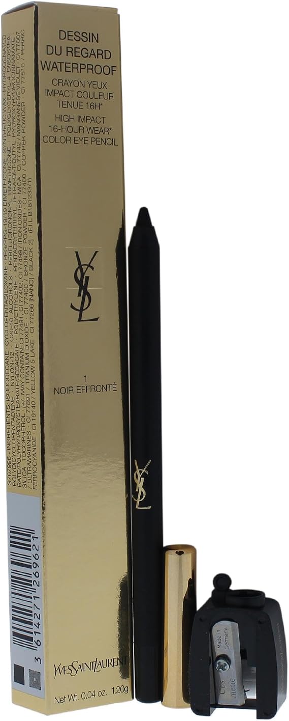 Yves Saint Laurent Dessin Du Regard Waterproof Eye Pencil, No. 1 Noir Effronte, 0.04 Ounce