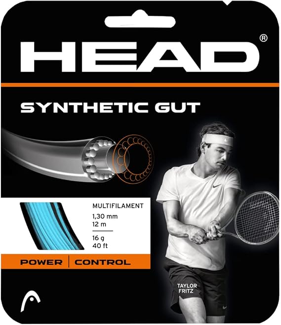 HEAD Synthetic Gut Tennis String Full Set, 17 Gauge, Blue, 40 Foot Length