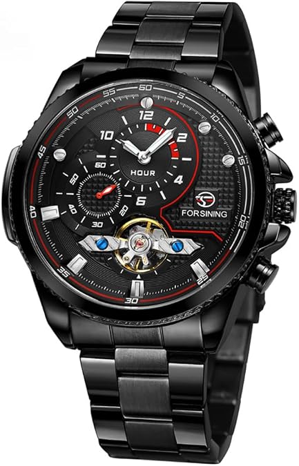 Mens Automatic Watches Stainess Steel Waterproof Wrist Watches Tourbillon Self Winding Mechanical Diamond Dial Wrist Watch