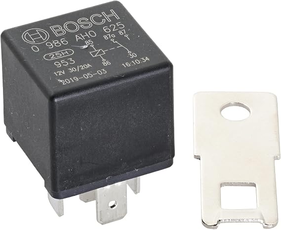 Bosch 0986AH0625 Mini Relay 12V 30A , IP5K4, Operating Temperature from -40 Degree to 100 Degree C, 5 Pin Relay