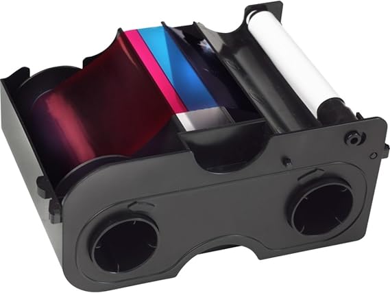 HID 45100 - YMCKO - HID Fargo DTC4250e& DTC4000 YMCKO Full Color Ribbon Cartridge with Resin Black and Clear Overlay Panel - 250 Images