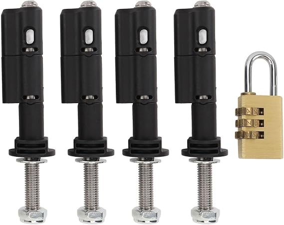 Mounting Pins for Recovery Boards, Mounting Pin with Combination Lock Replacement for MaxTrax MKII LITE Recovery Board Traction Board, 360 Degree Rotatable, Flexible Installation