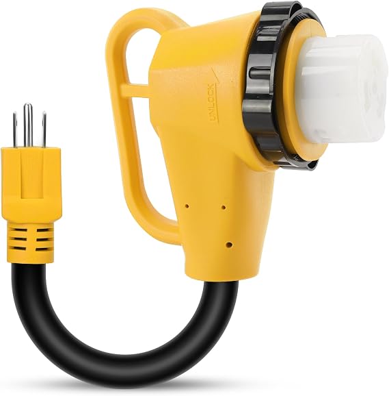 RV 50 Amp to 110 Adapter with Locking Connector
