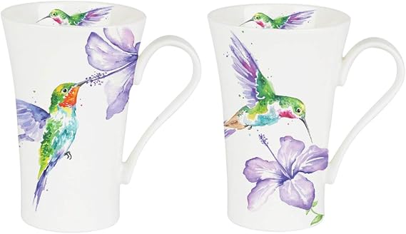 Roy Kirkham ER24121P2 Latte Mugs 600ml Set of 2 - Humming Birds