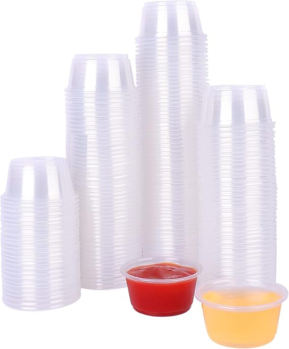 TashiBox Disposable Mini Cups, Portion Cups (No Lids), 200 Count (1 oz)