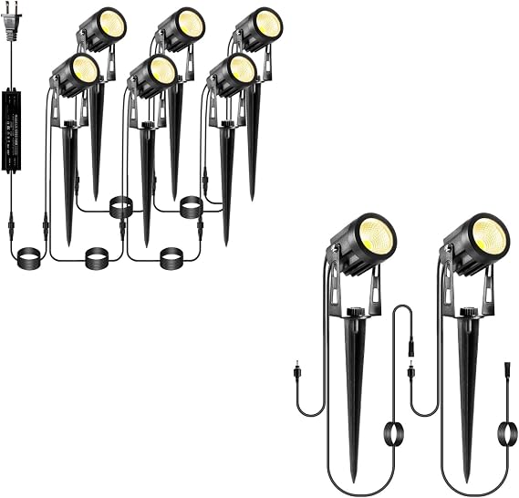 Extendable Low Voltage 6 + 2 Landscape Lights with Transformer