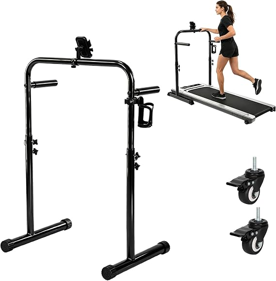 Walking Pad Handle Bar Only, with Cup and Phone Holder, Stainless Steel